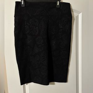 Lularoe, Cassie, Pencil skirt, Size L, Black, Worn Once, Unique jacquard floral
